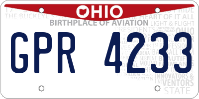 OH license plate GPR4233