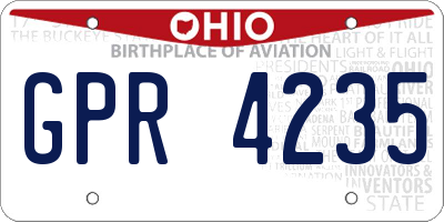 OH license plate GPR4235