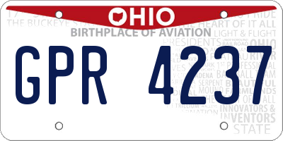 OH license plate GPR4237