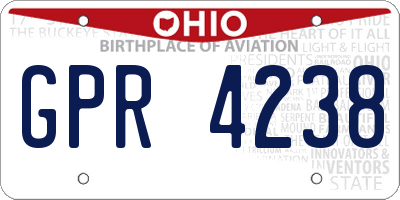 OH license plate GPR4238