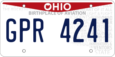 OH license plate GPR4241