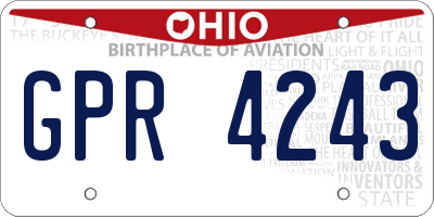 OH license plate GPR4243