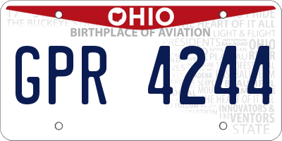 OH license plate GPR4244