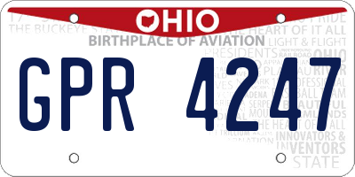 OH license plate GPR4247