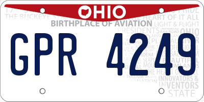 OH license plate GPR4249