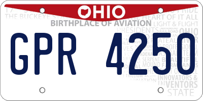 OH license plate GPR4250