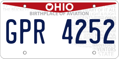 OH license plate GPR4252