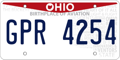 OH license plate GPR4254
