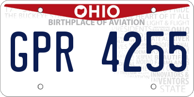 OH license plate GPR4255