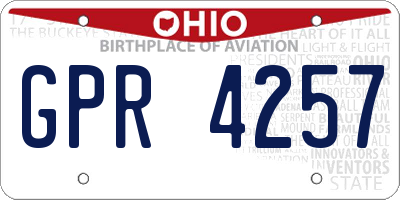 OH license plate GPR4257