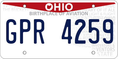 OH license plate GPR4259
