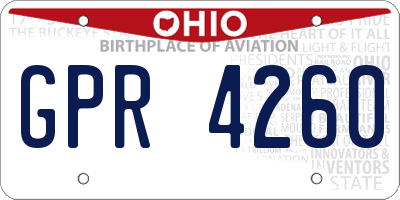 OH license plate GPR4260
