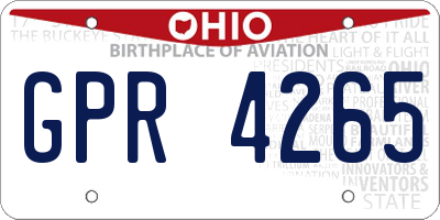 OH license plate GPR4265