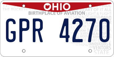 OH license plate GPR4270