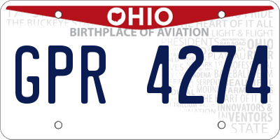 OH license plate GPR4274