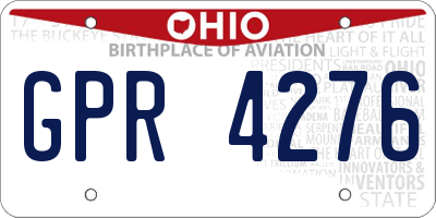 OH license plate GPR4276