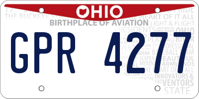 OH license plate GPR4277