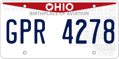OH license plate GPR4278