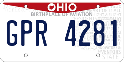 OH license plate GPR4281