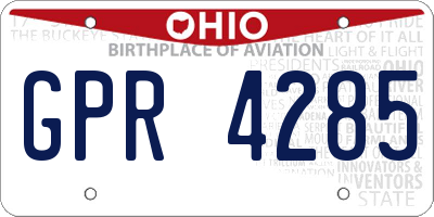 OH license plate GPR4285