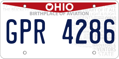 OH license plate GPR4286