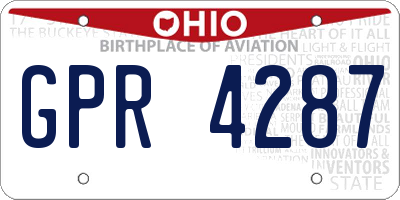 OH license plate GPR4287