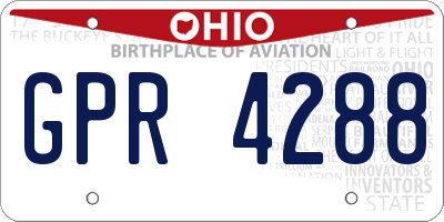 OH license plate GPR4288