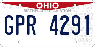 OH license plate GPR4291