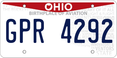 OH license plate GPR4292