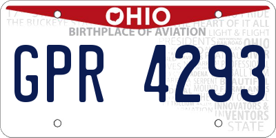 OH license plate GPR4293
