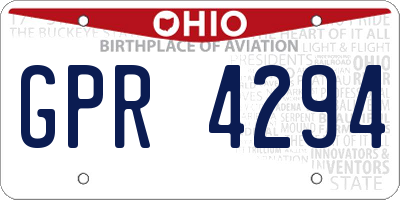 OH license plate GPR4294
