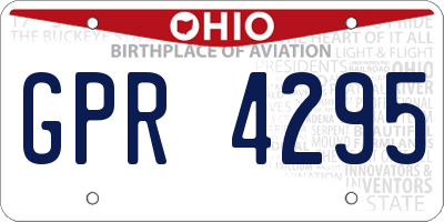 OH license plate GPR4295