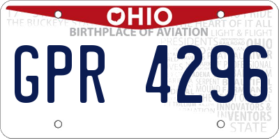 OH license plate GPR4296