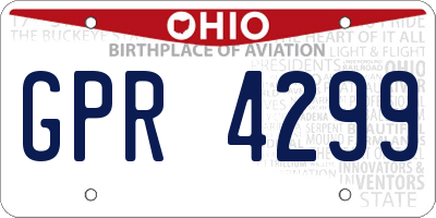 OH license plate GPR4299