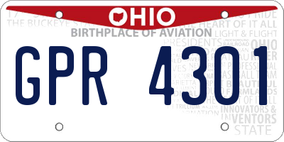 OH license plate GPR4301