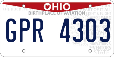 OH license plate GPR4303