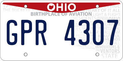 OH license plate GPR4307