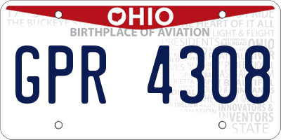 OH license plate GPR4308