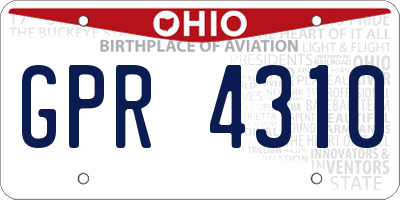 OH license plate GPR4310