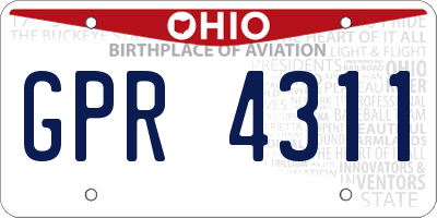 OH license plate GPR4311