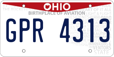OH license plate GPR4313