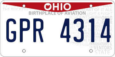 OH license plate GPR4314