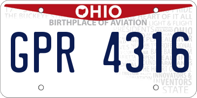 OH license plate GPR4316