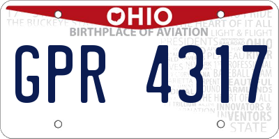 OH license plate GPR4317