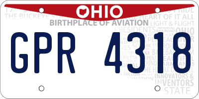 OH license plate GPR4318