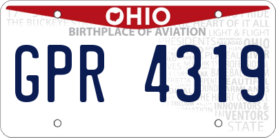 OH license plate GPR4319