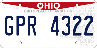 OH license plate GPR4322