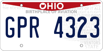 OH license plate GPR4323