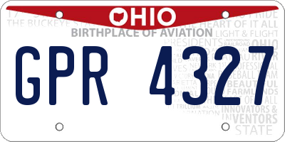 OH license plate GPR4327