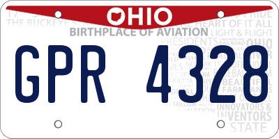OH license plate GPR4328